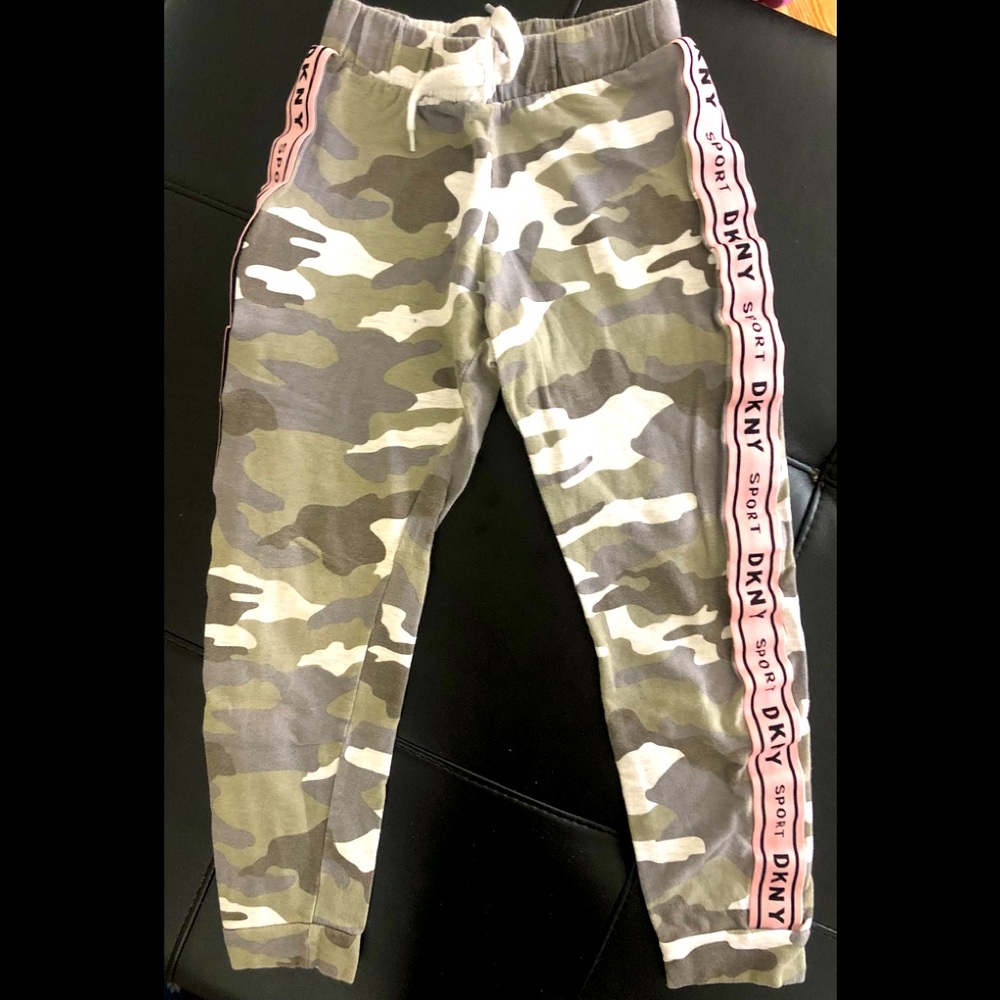 DKNY girls sweatpants, color camo, size medium